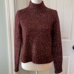 💝NWOT Ann Taylor Burgundy Shimmer Metallic Thread Sweater XS